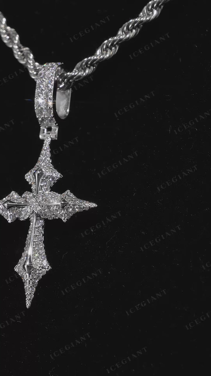 Infinity Cluster Moissanite Cross Pendant