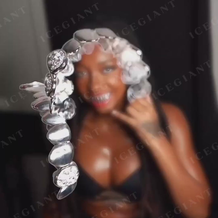 Mosaic Set Diamond On Fang Grillz