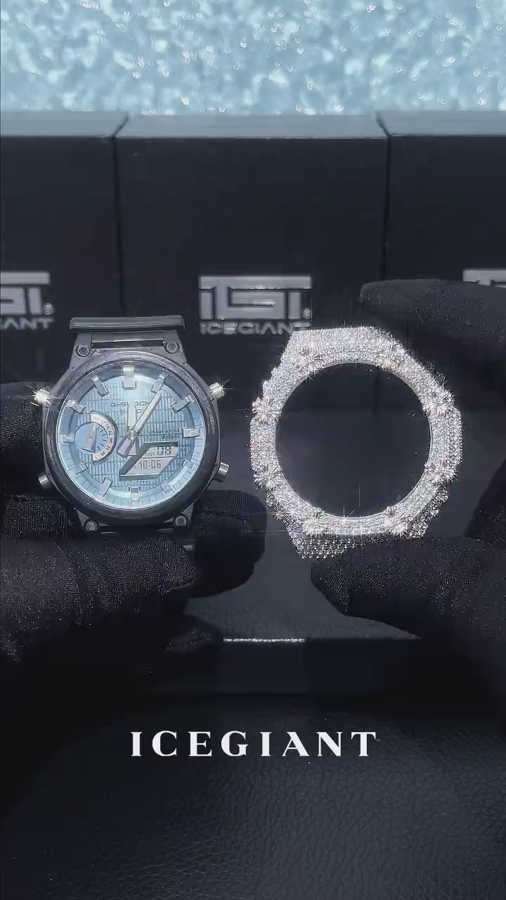 GM GBM 2100 Gothic Cross Moissanite Iced Bezel