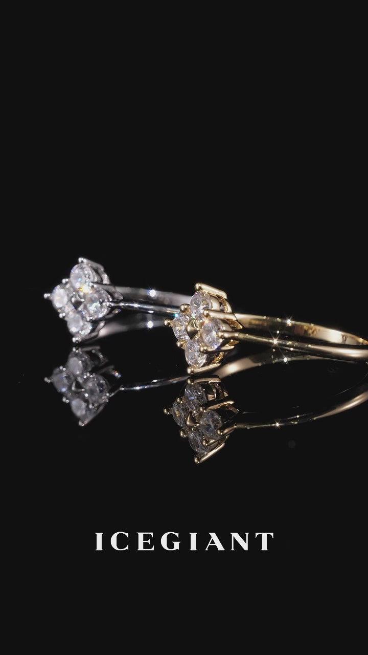 Moissanite Four-Stone Clover Engagement Ring