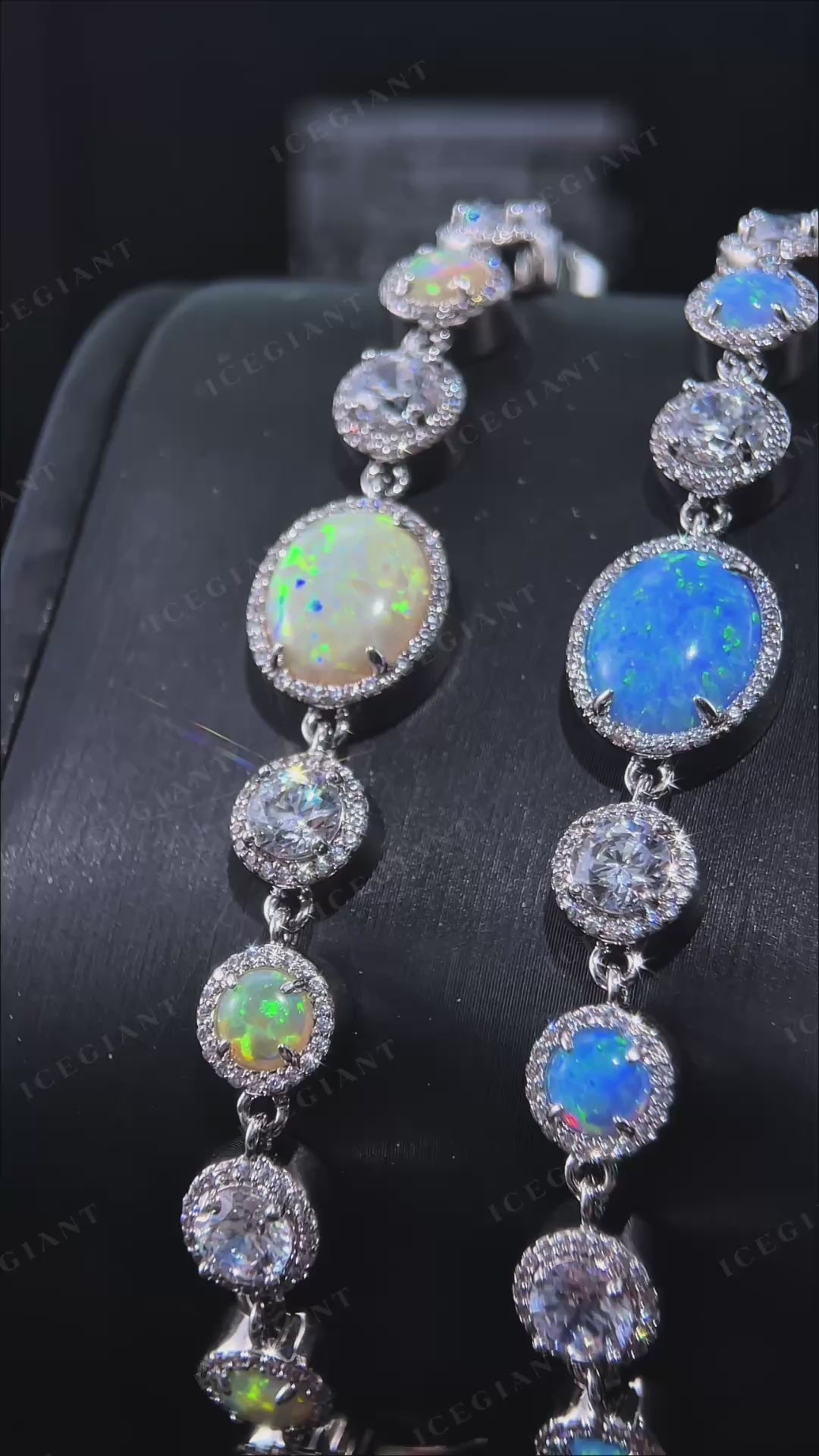 Opal & White Moissanite Bracelet