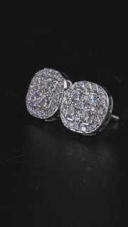 Double-layer Full Iced Moissanite Square Earrings