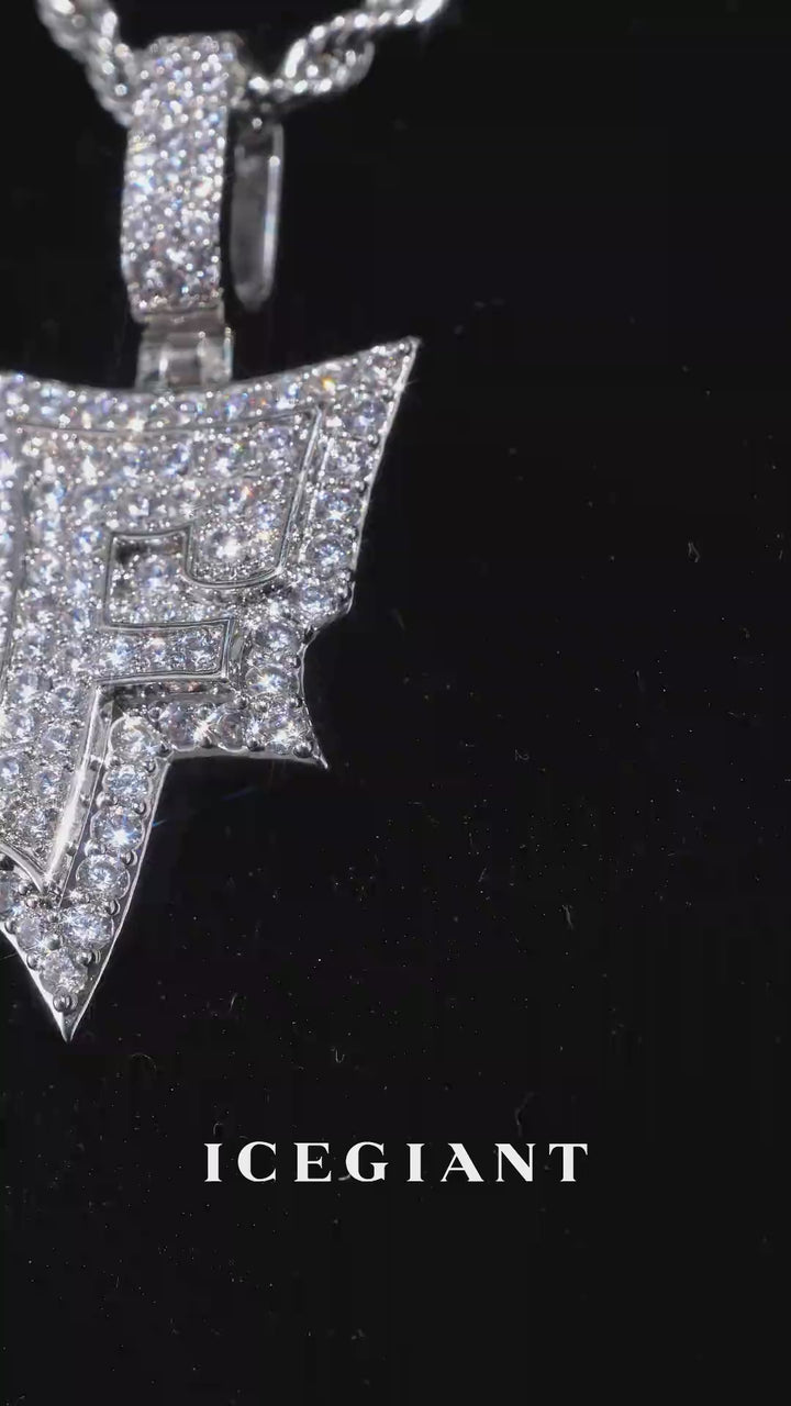 Iced Back Layer F Moissanite Pendant