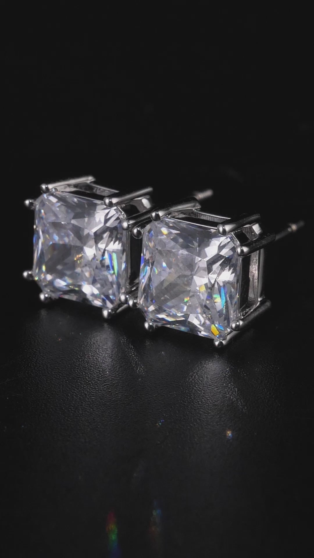 2.5CT Asscher Solitaire Moissanite Earrings