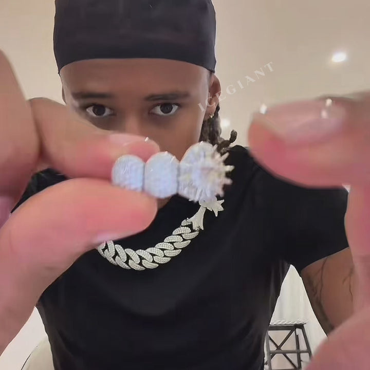 Spinning Sun Cross Iced Out Grillz