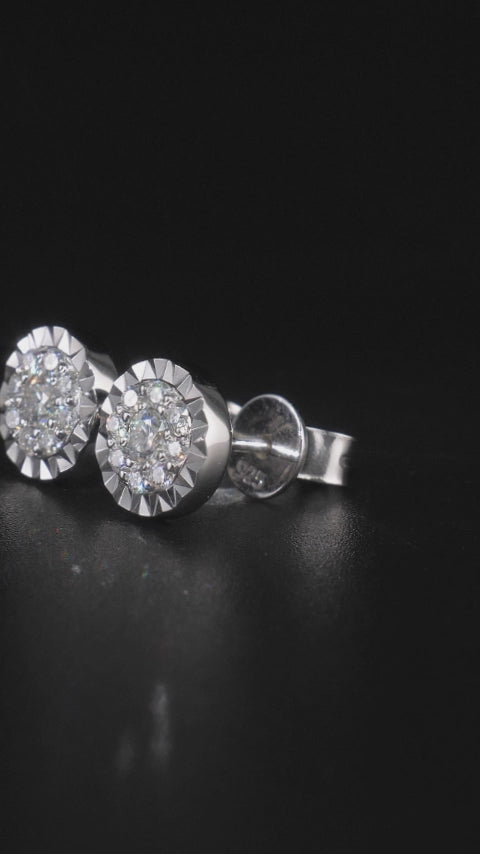 Round Moissanite Miracle Set Stud Earrings