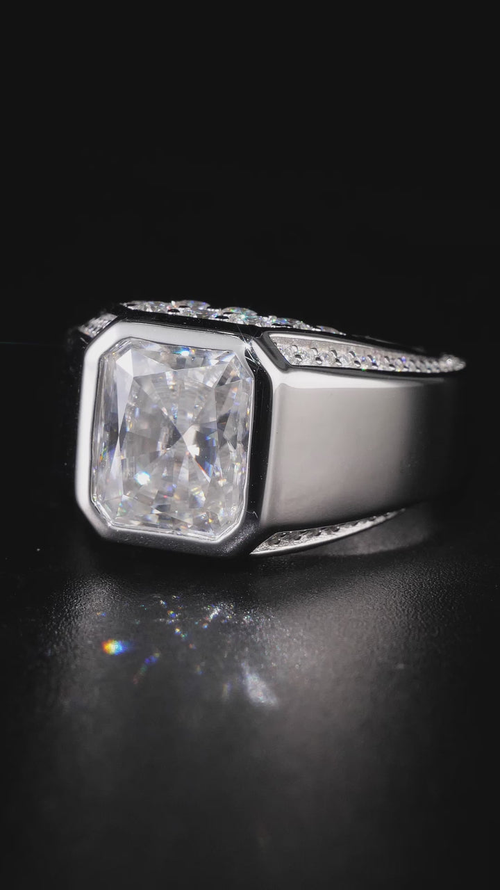 Radiant Cut Moissanite Pinky Ring