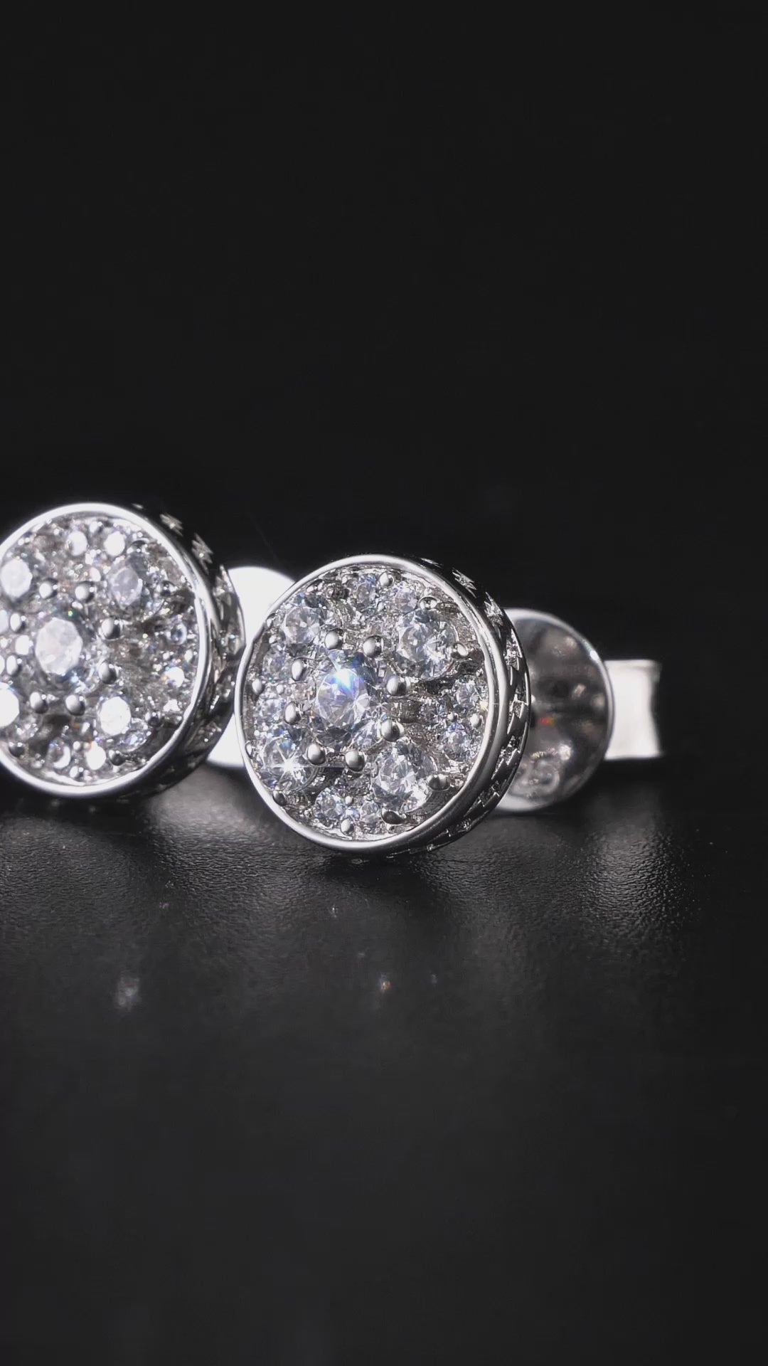 Mixed Size Double Layer Moissanite Stud Earrings
