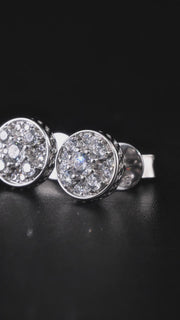 Mixed Size Double Layer Moissanite Stud Earrings