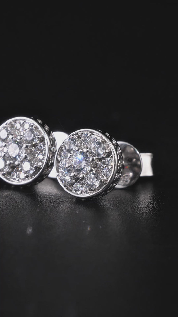 Mixed Size Double Layer Moissanite Stud Earrings