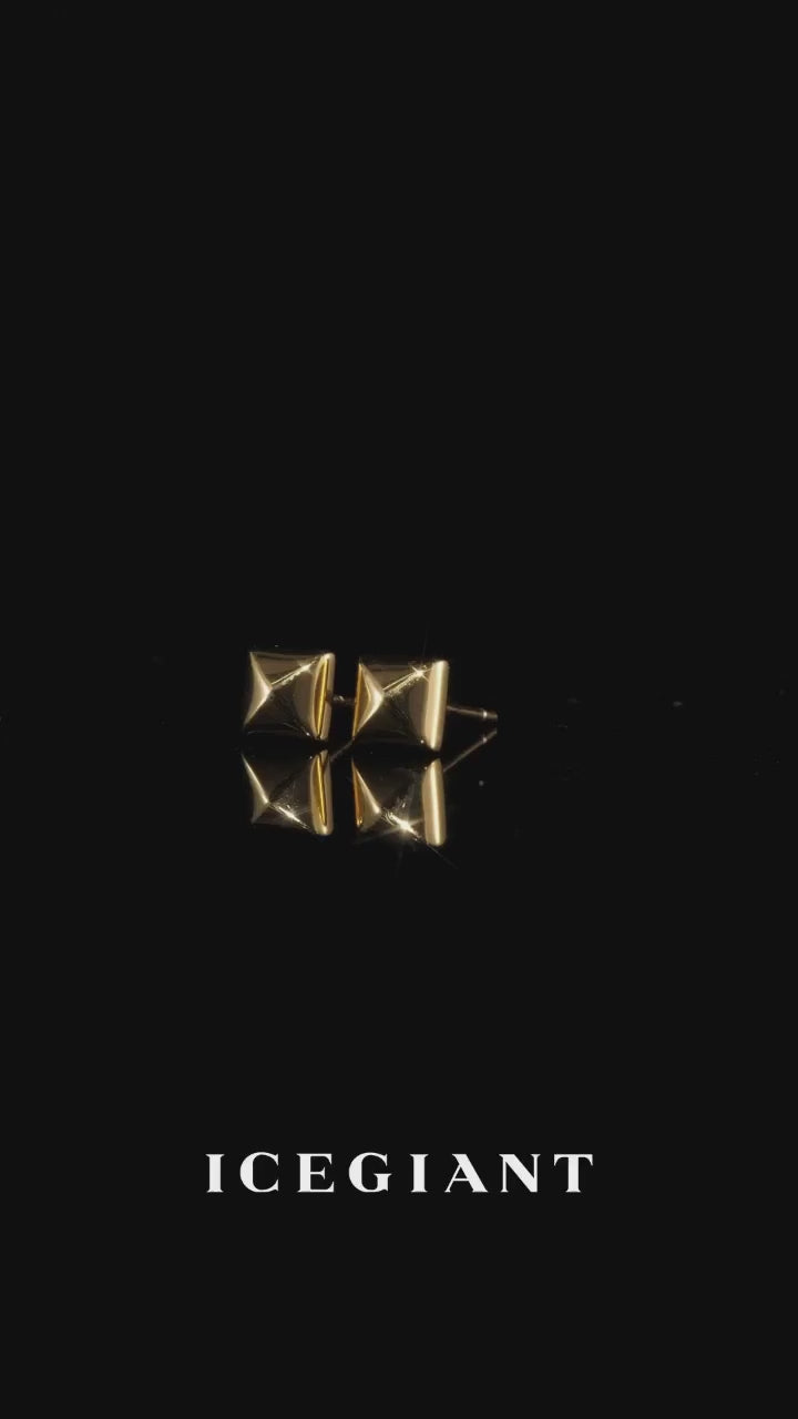 S925 Polished Pyramid Stud Earrings