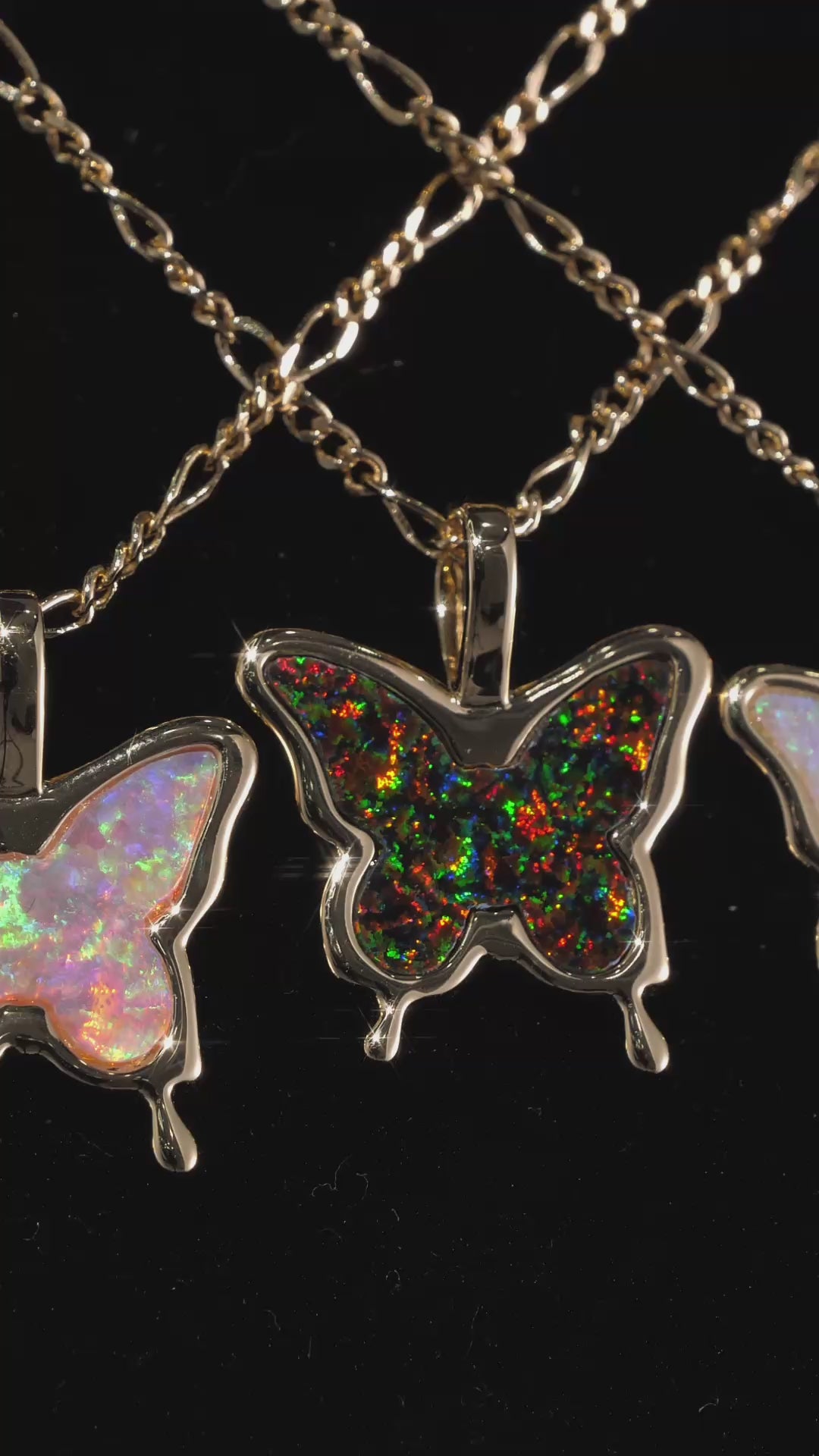 Colorful Opal Butterfly Necklace