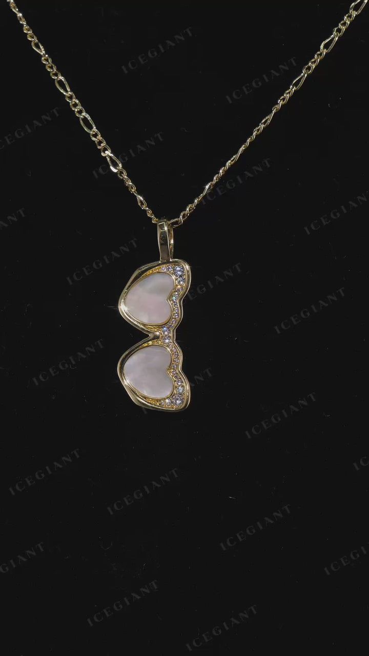 White Fritillaria & Moissanite Sunglasses Necklace