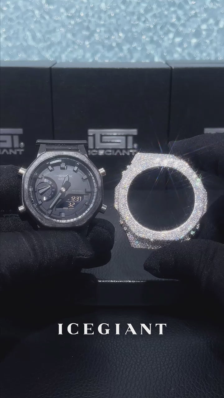 Iced Out Mosaic Setting Moissanite Bezel For GA-2100 Watch