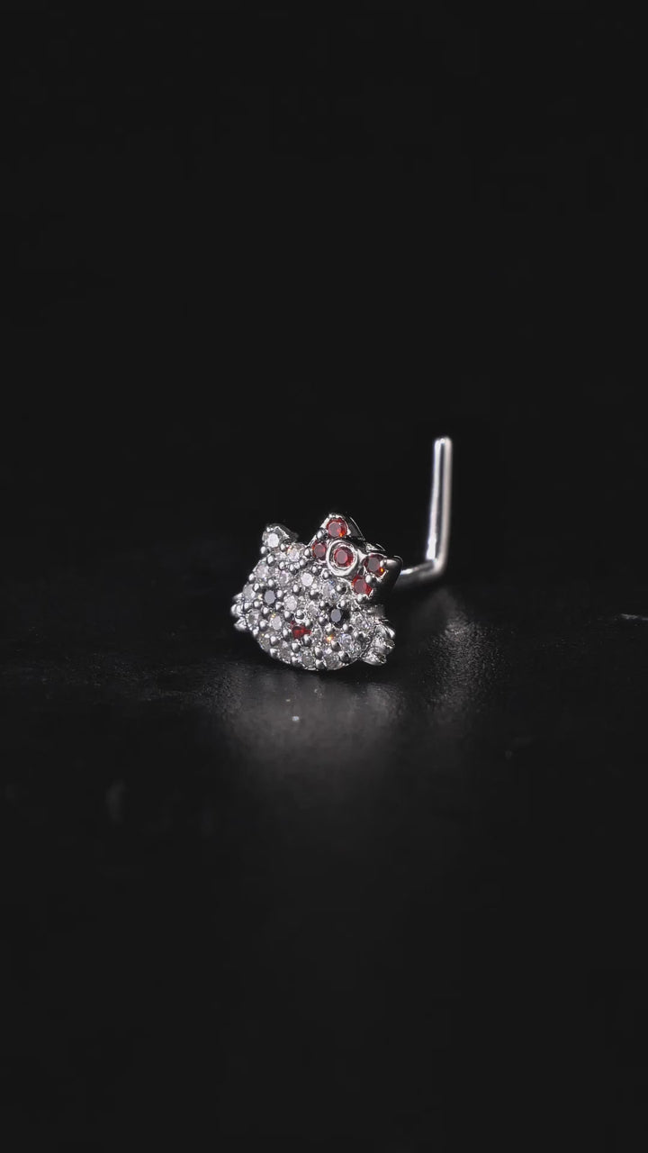 7mm Moissanite Kitty's Style Nose Stud