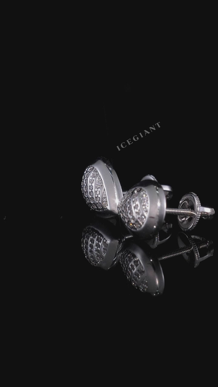 Pear Striped Moissanite Stud Earrings