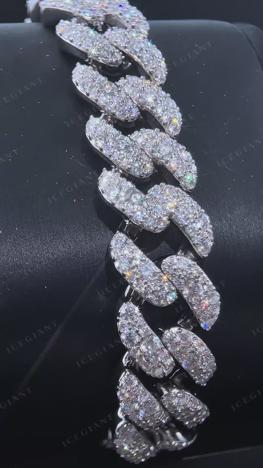 15mm Mosaic Setting Moissanite Cuban Bracelet