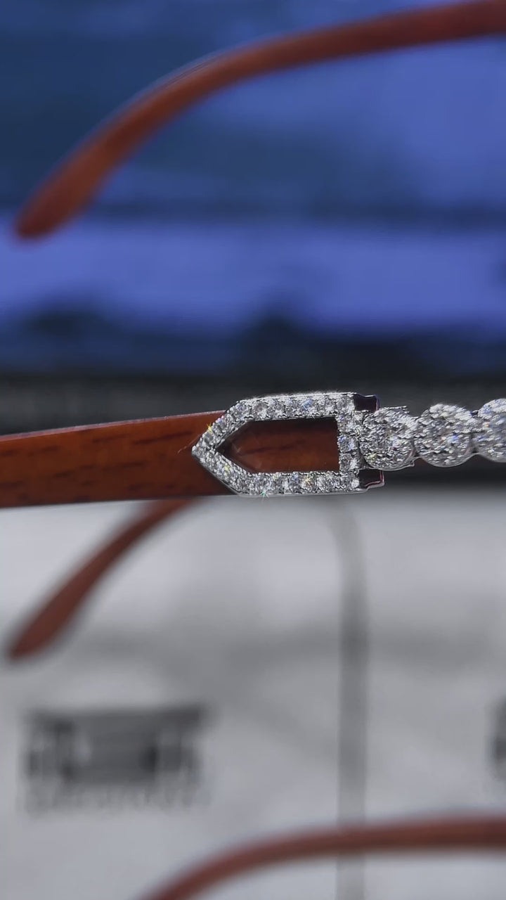 Round Moissanite Cluster Sunglasses In White Gold