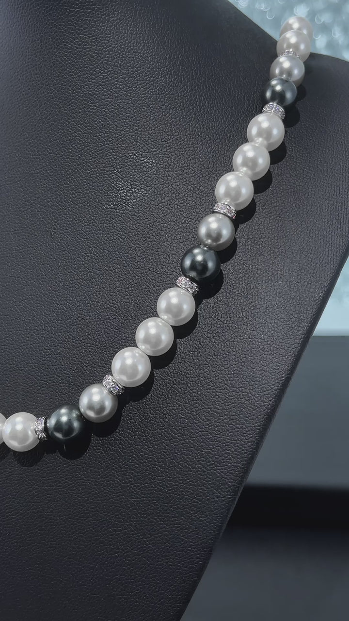 7mm Moissanite Multicolor Pearl Chain Or Bracelet With OT Clasp