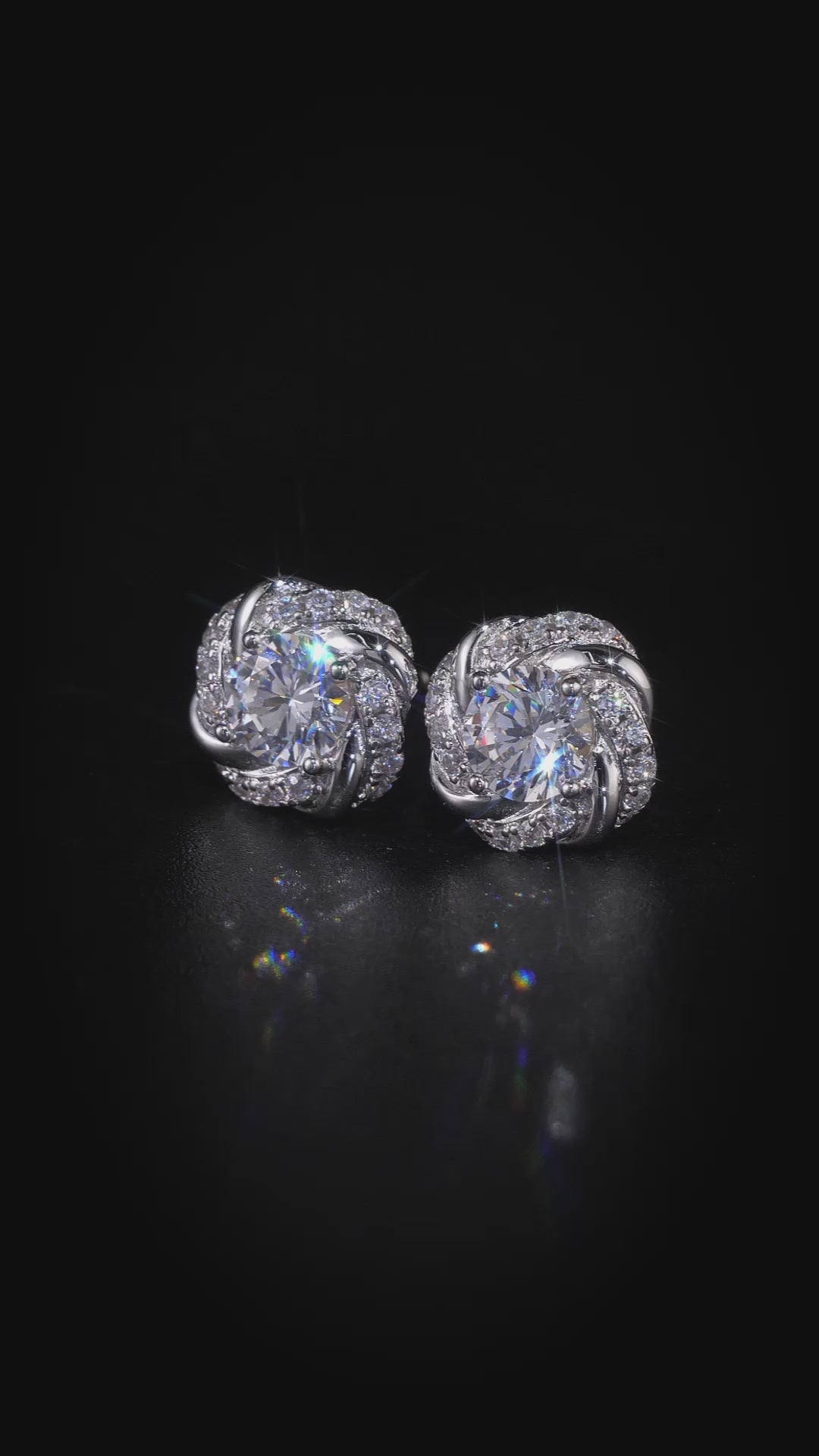 Petal Knot Cluster Moissanite Earrings
