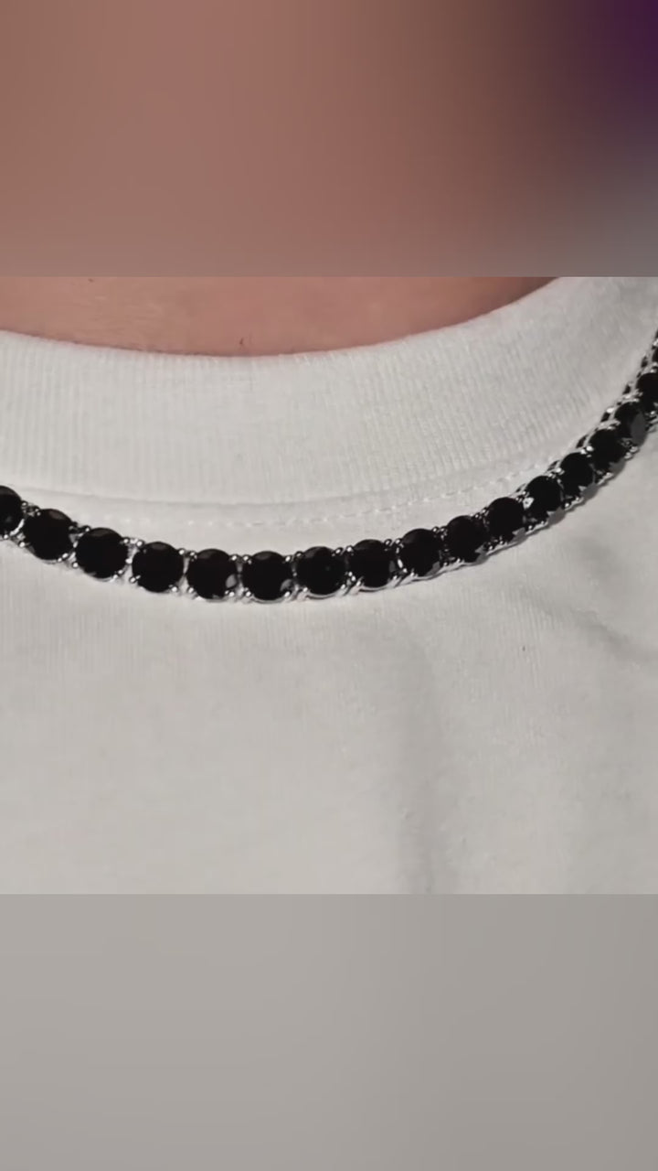 Rare Black Moissanite Tennis Chain