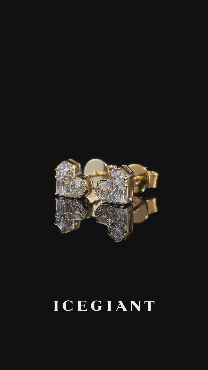 Multi-Cut Moissanite Heart Stud Earrings