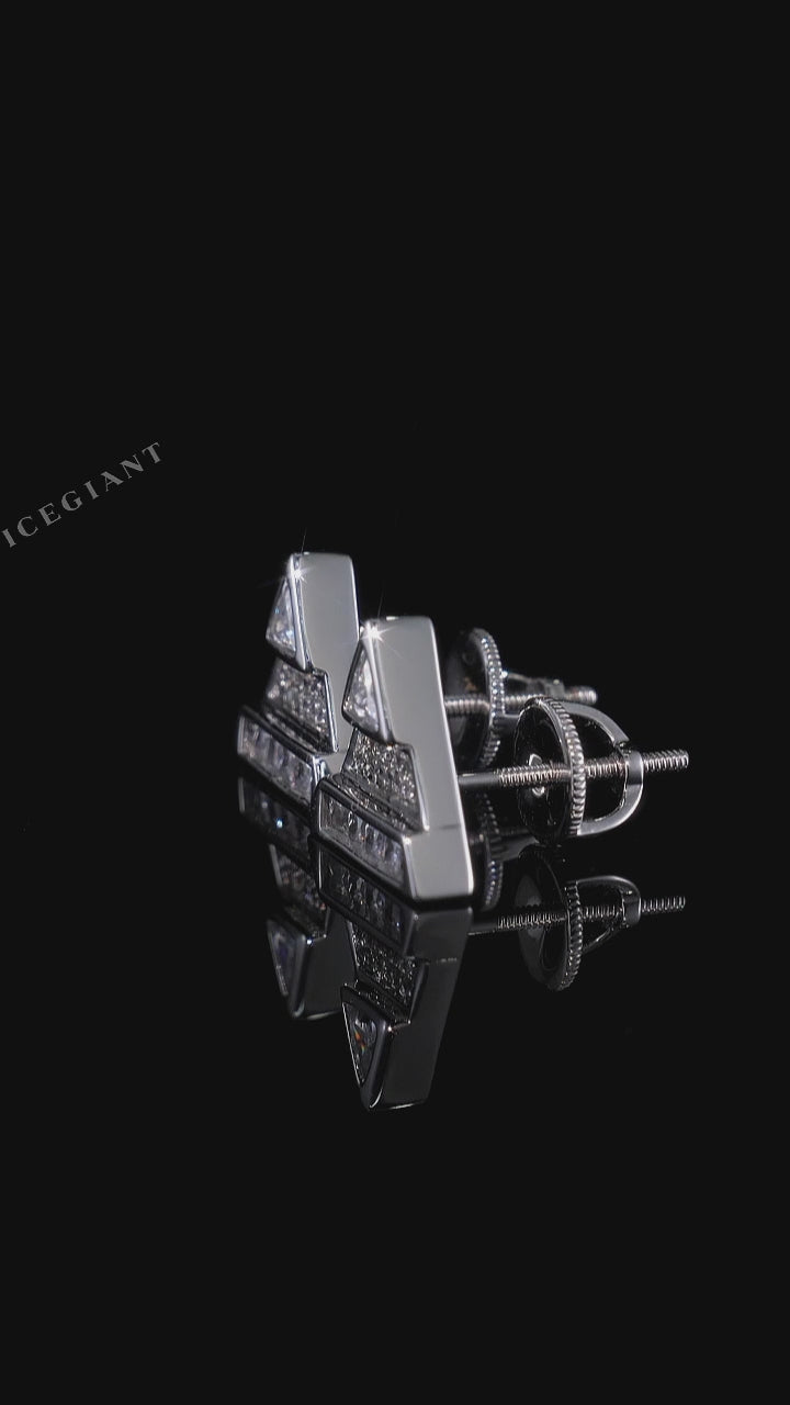 3-Tier Triangle Moissanite Stud Earrings