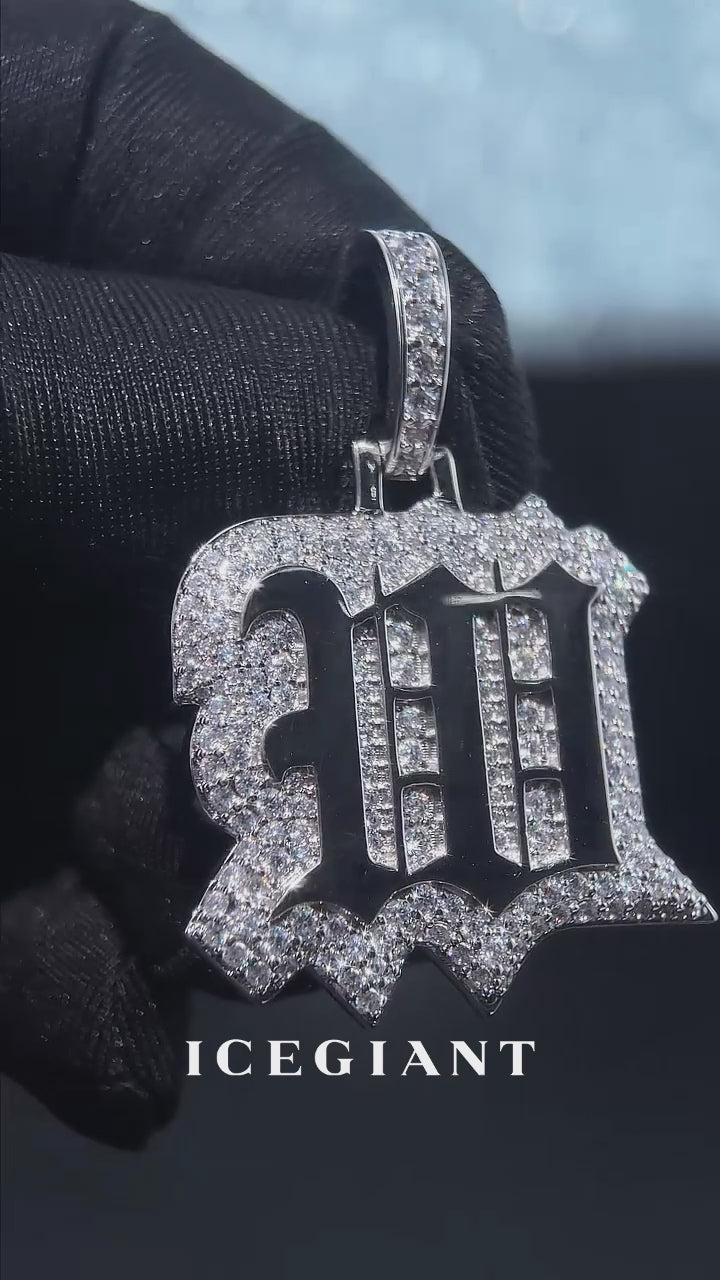 Iced Back Layer W Moissanite Pendant