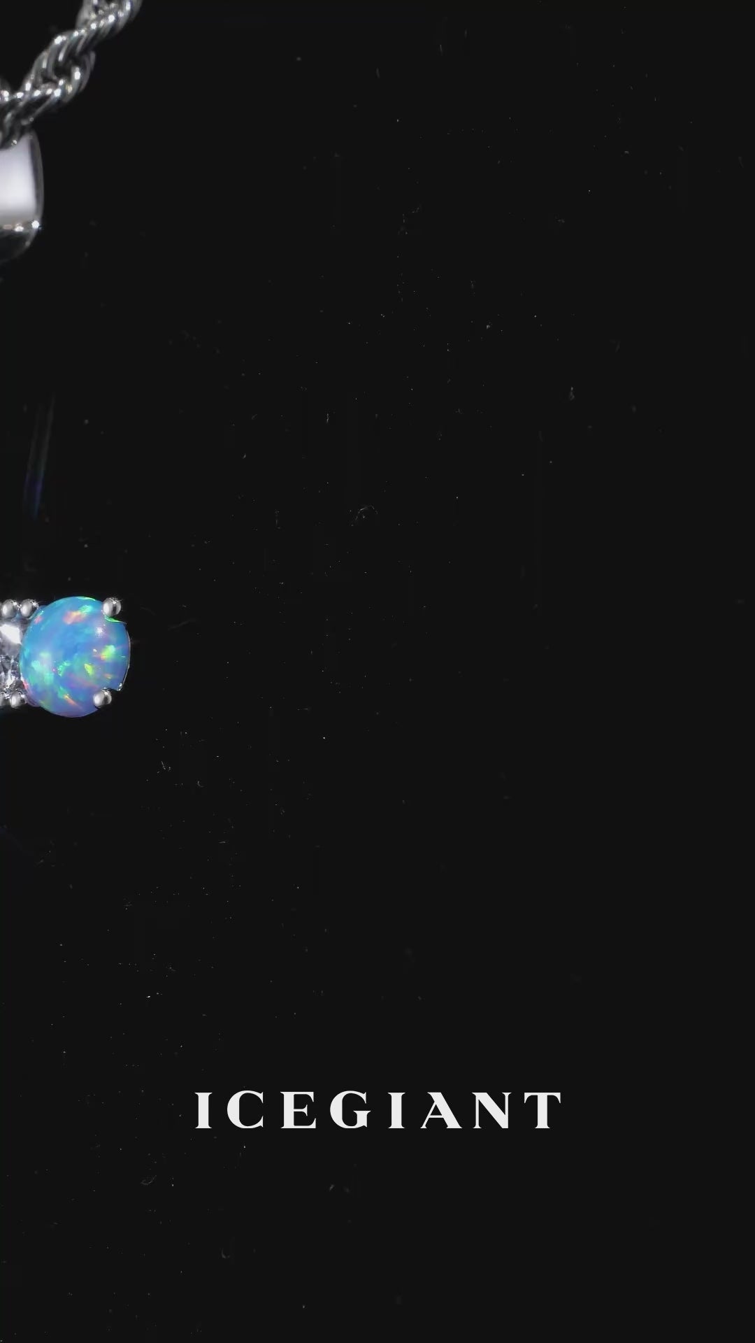 6mm Blue Opal & Moissanite Cross Pendant