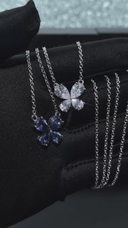 Pear Cut Moissanite Butterfly Necklace