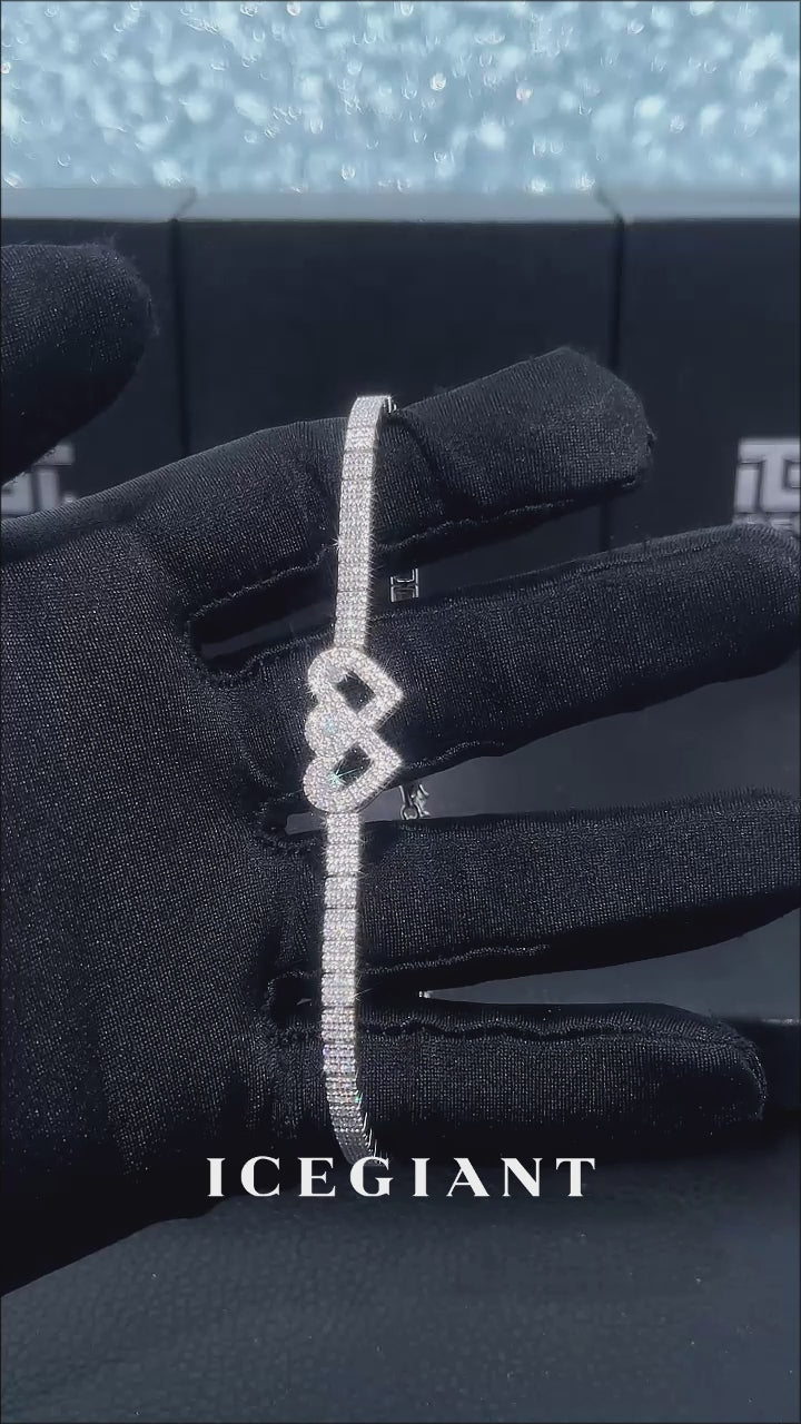 Double Heart Moissanite Anklet Chain