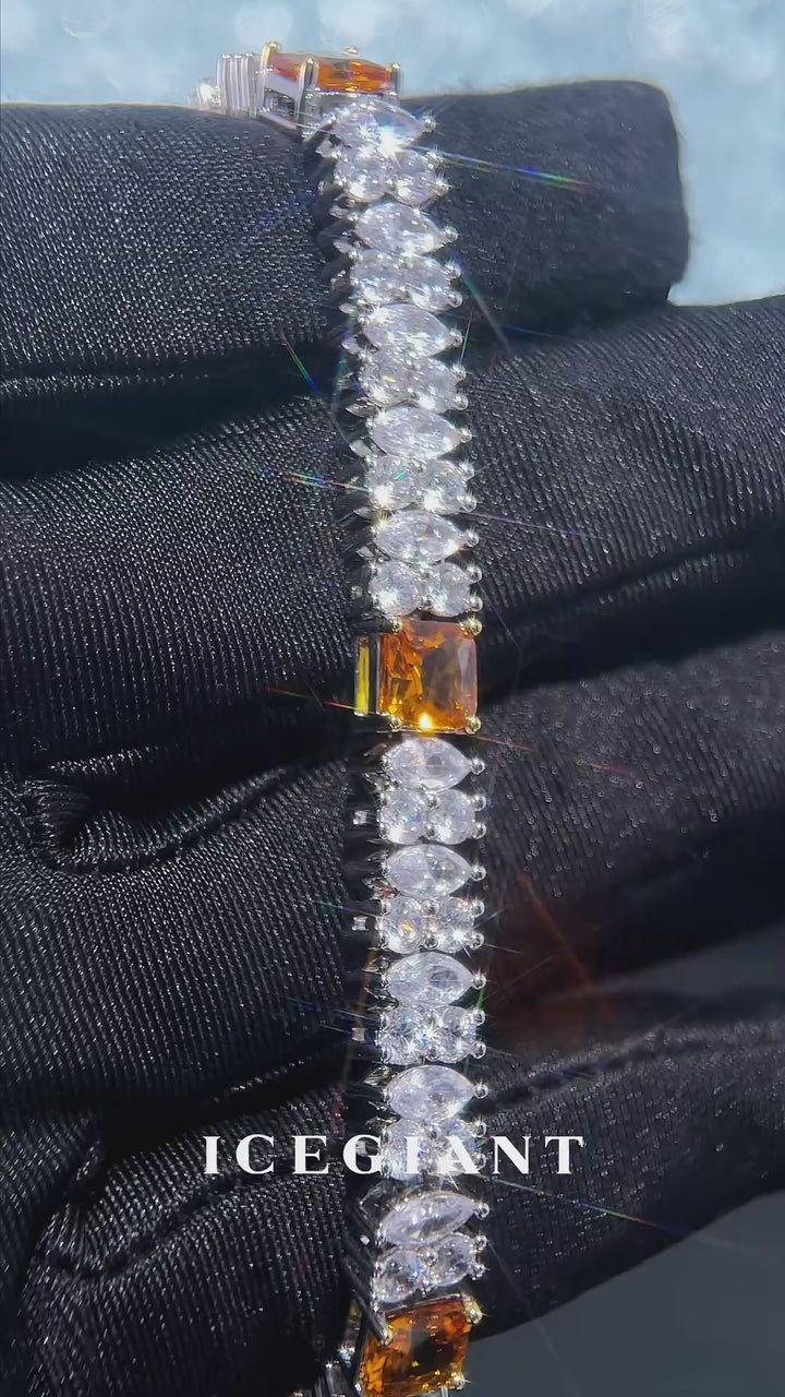 Canary Gem & Moissanite Mixed Cut Tennis Bracelet