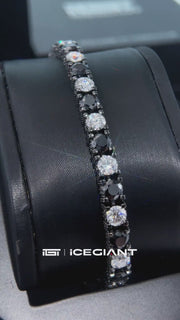 5MM Full Iced Black & White Moissanite Tennis Bracelet