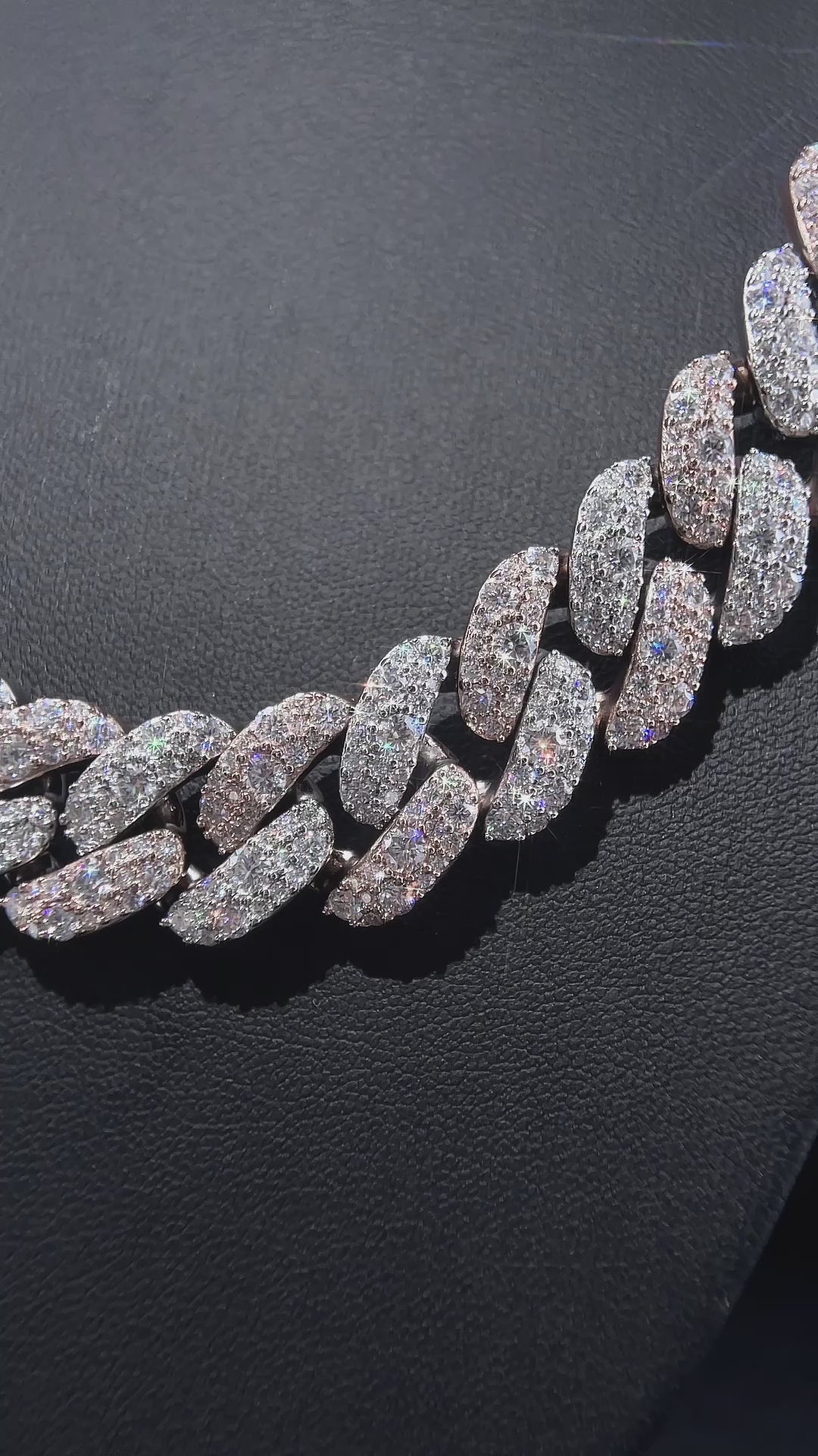 15mm Mosaic Setting Moissanite Cuban Chain