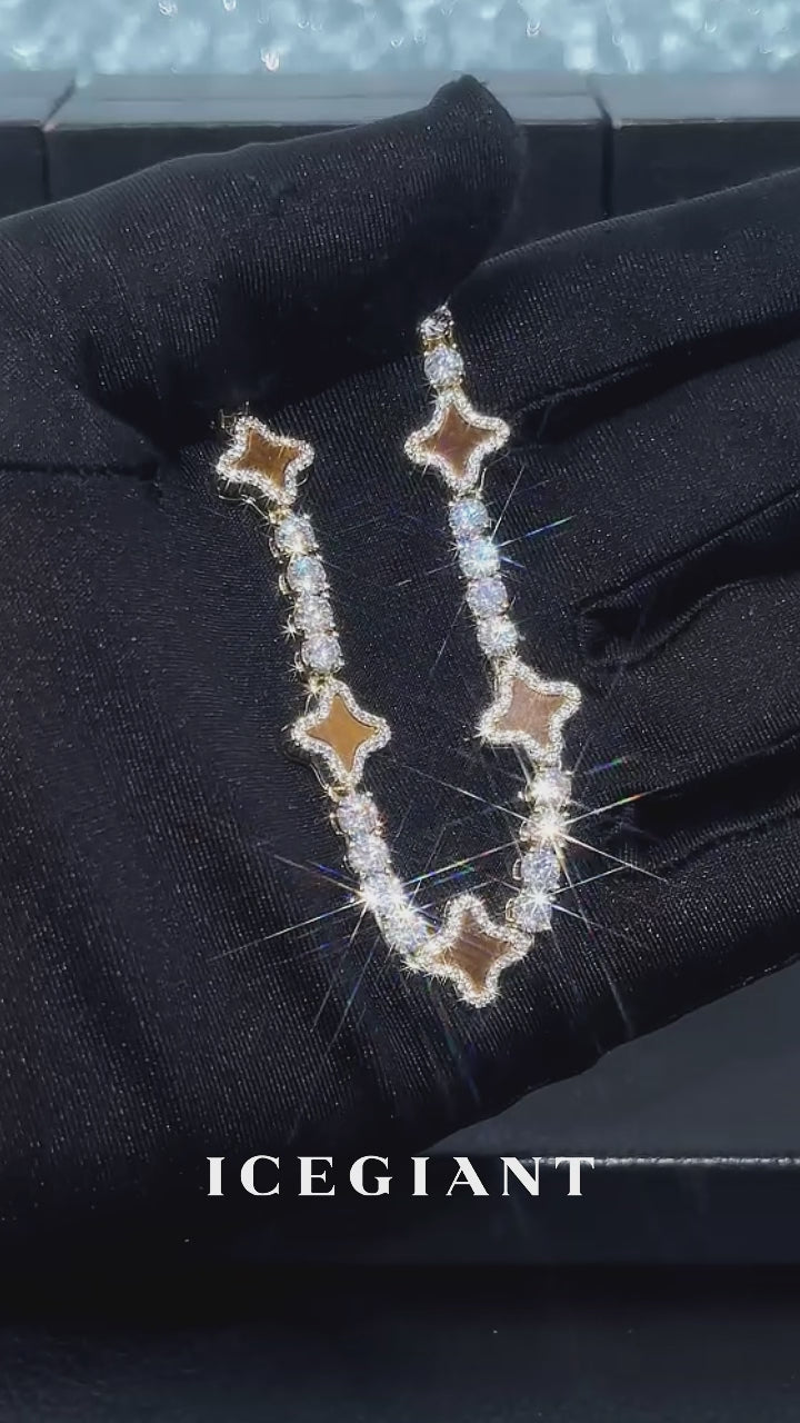 Tiger's Eye Star Moissanite Tennis Bracelet