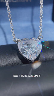 Heart Cut Moissanite Solitaire Adjustable Necklace