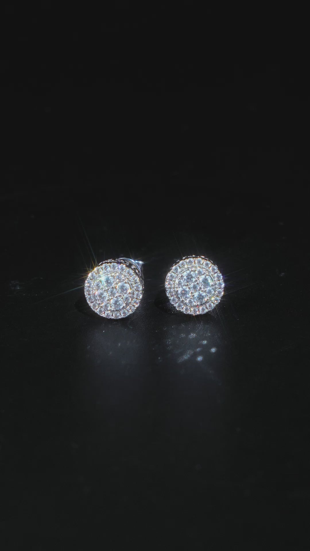 Moissanite Round Cut Halo Cluster Earrings