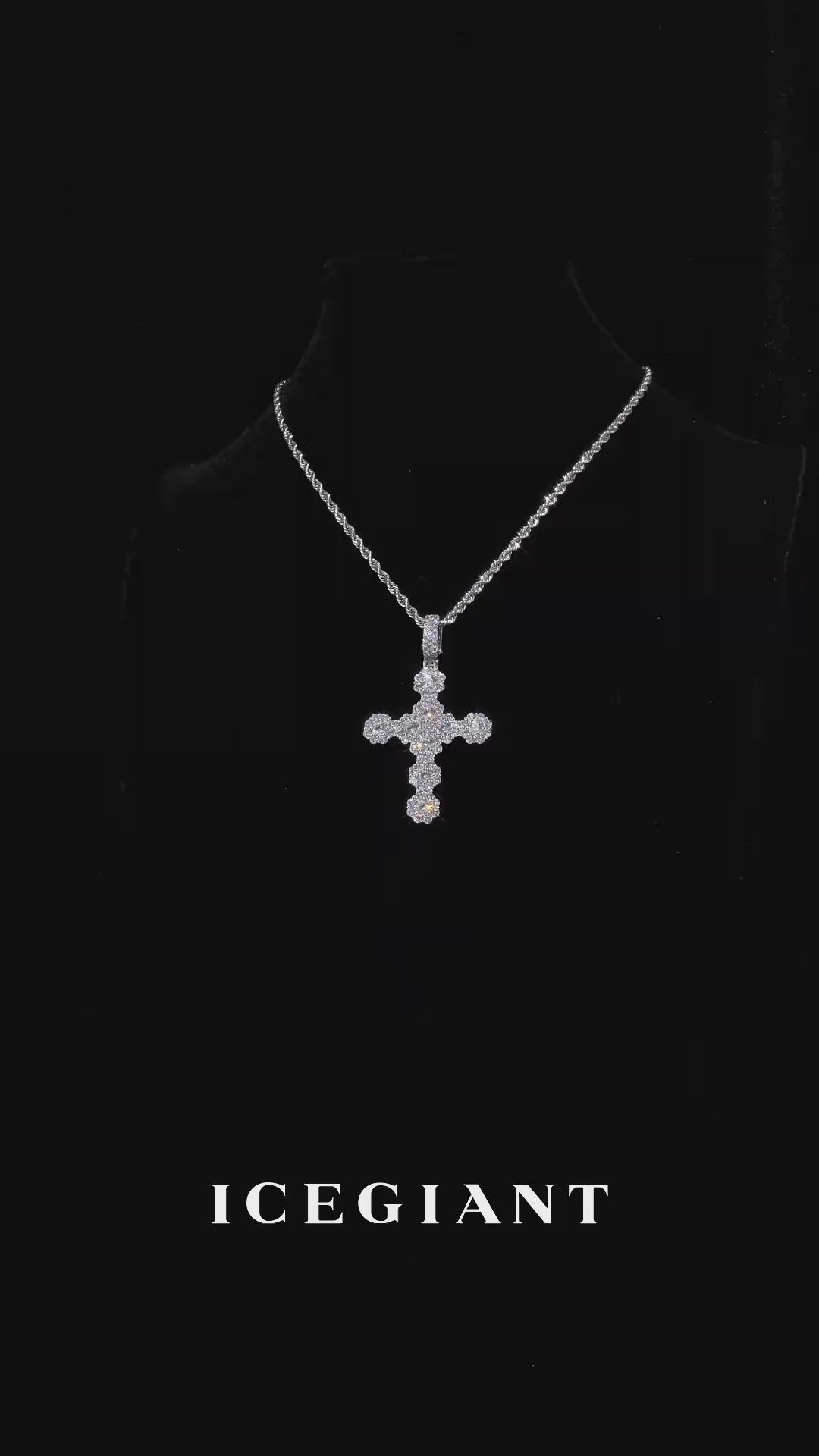 Floral Cluster Moissanite Cross Pendant