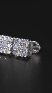 Square Mosaic Set Moissanite Earrings