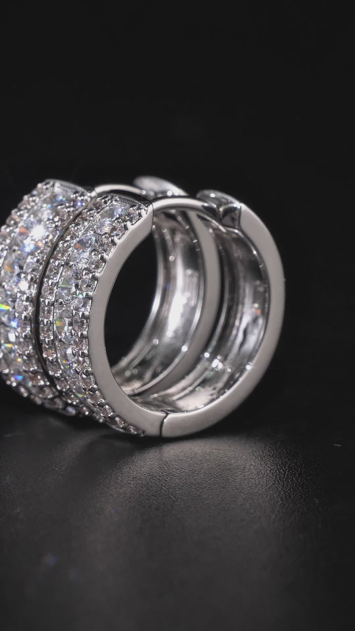 Moissanite Round Cut Hoop Earrings