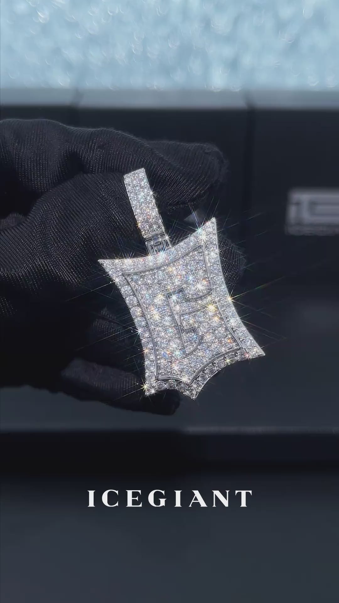 Iced Back Layer G Moissanite Pendant