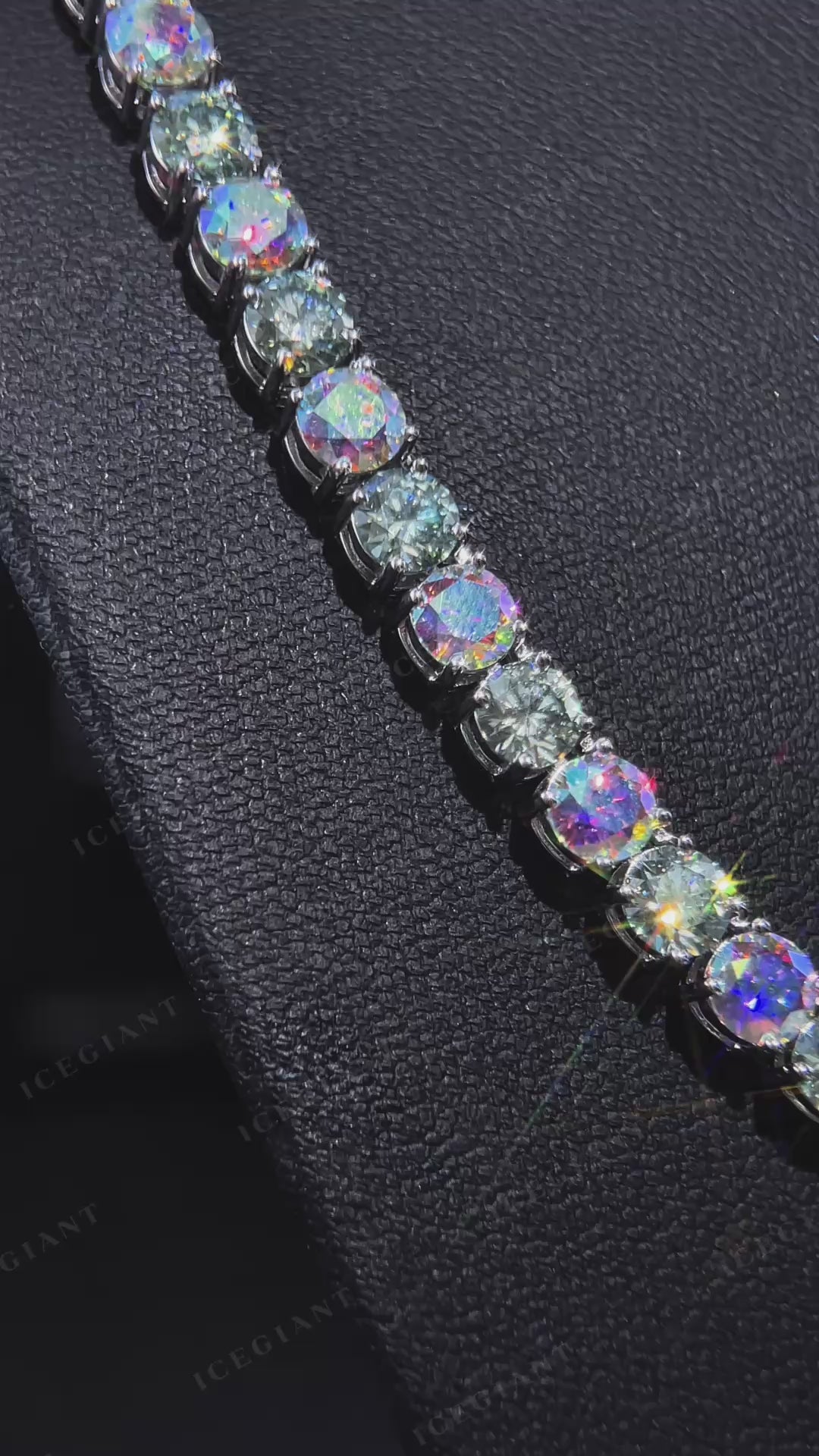 5MM Blue & Rainbow Moissanite Tennis Chain