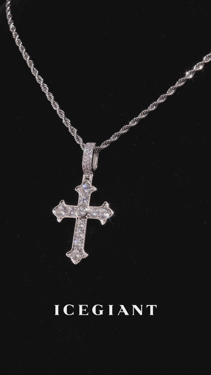 Spearhead Moissanite Pointed Cross Pendant