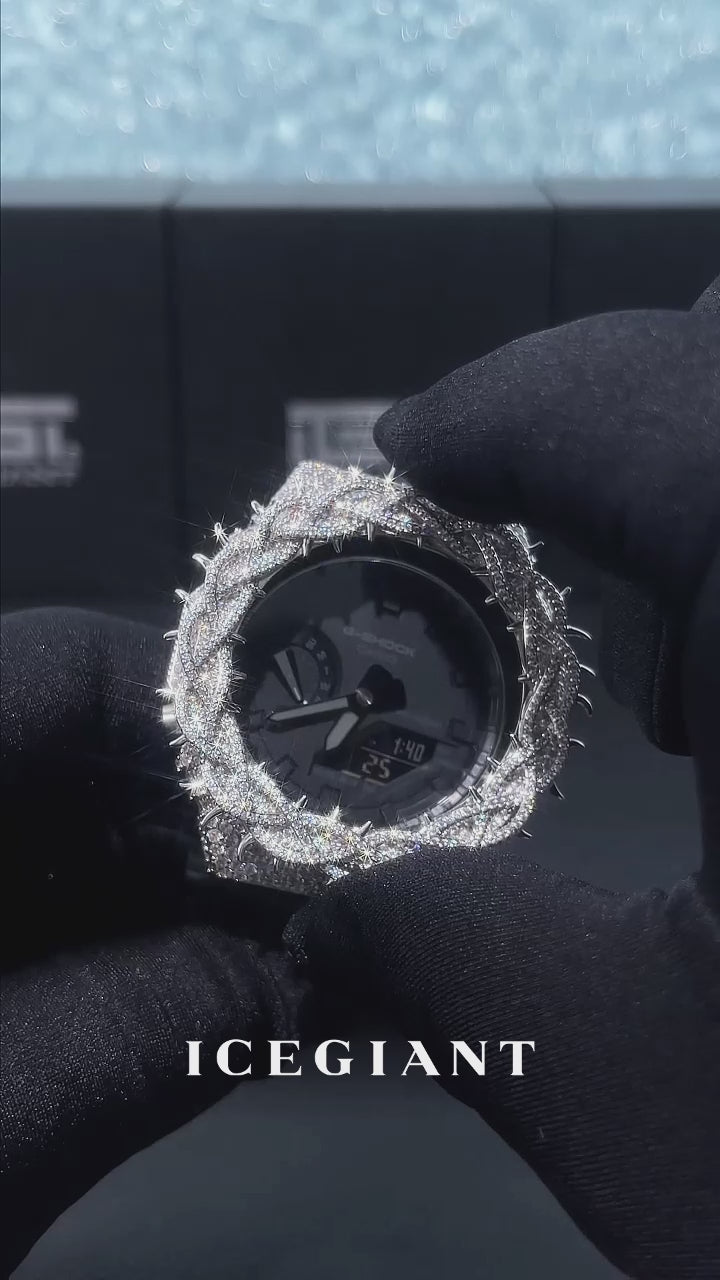 Iced Out Thorns Moissanite Bezel For GA-2100 Watch