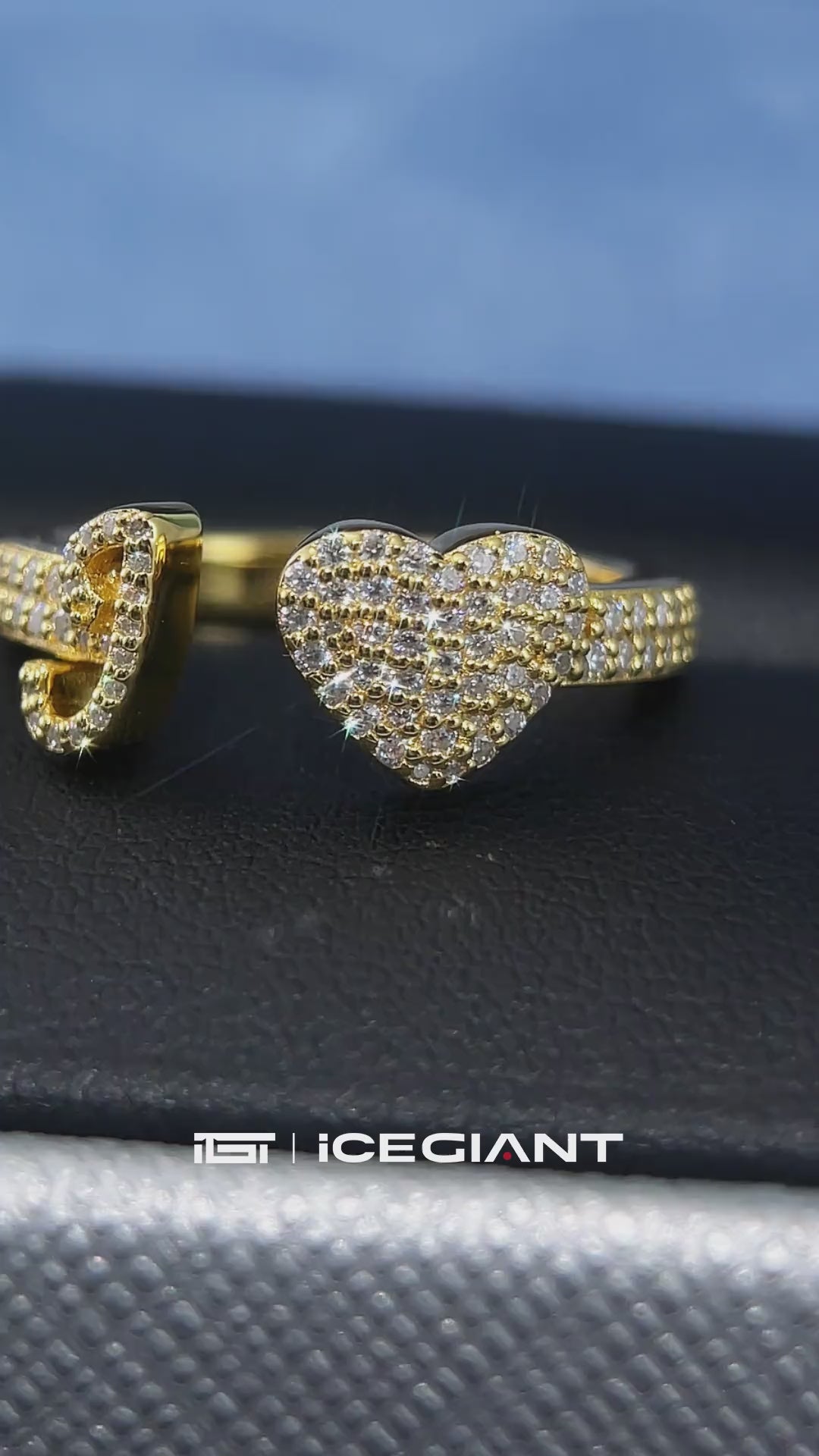 Heart-Shape Moissanite Open Ring