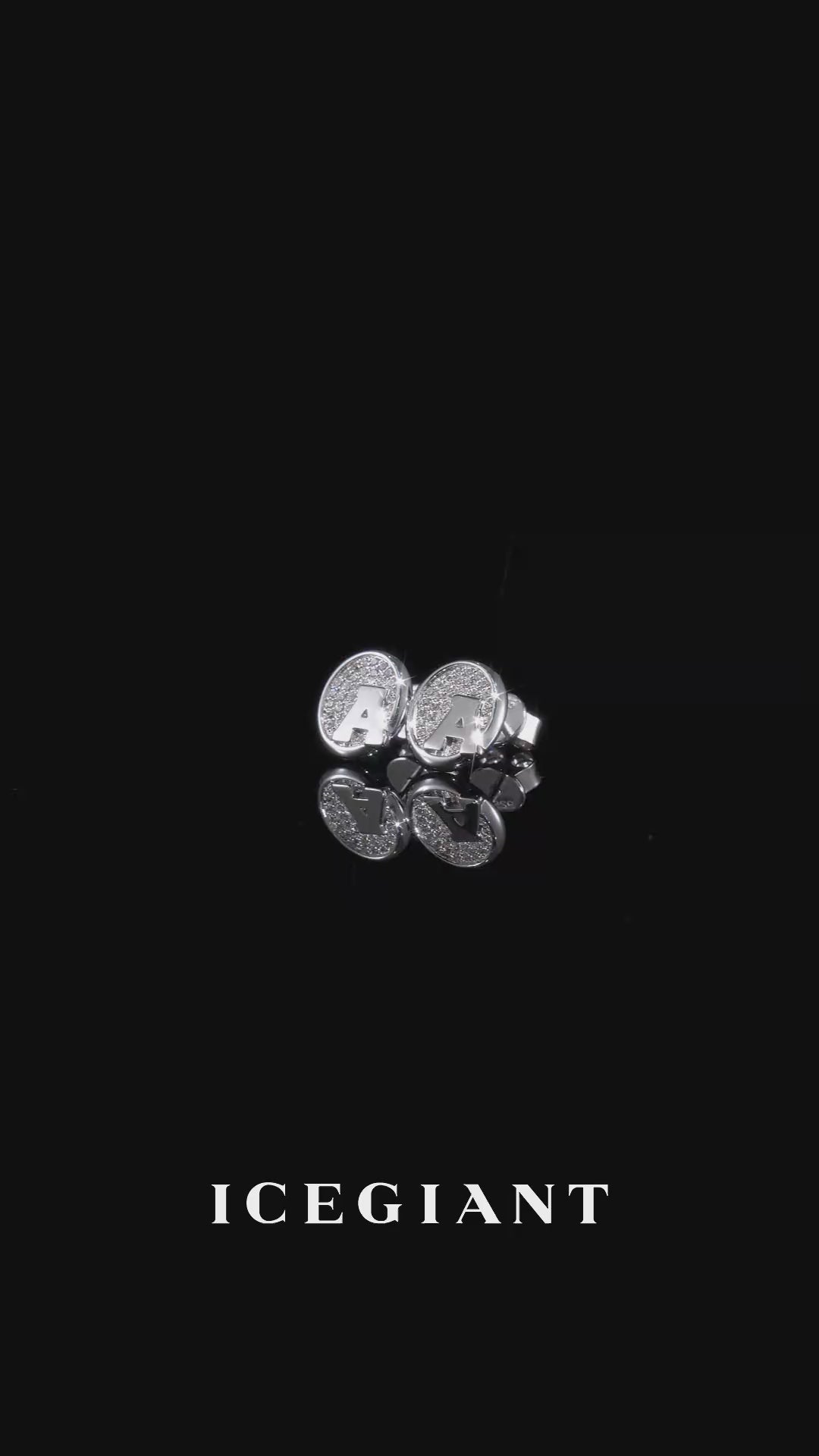 Custom Initial Moissanite Oval Stud Earrings