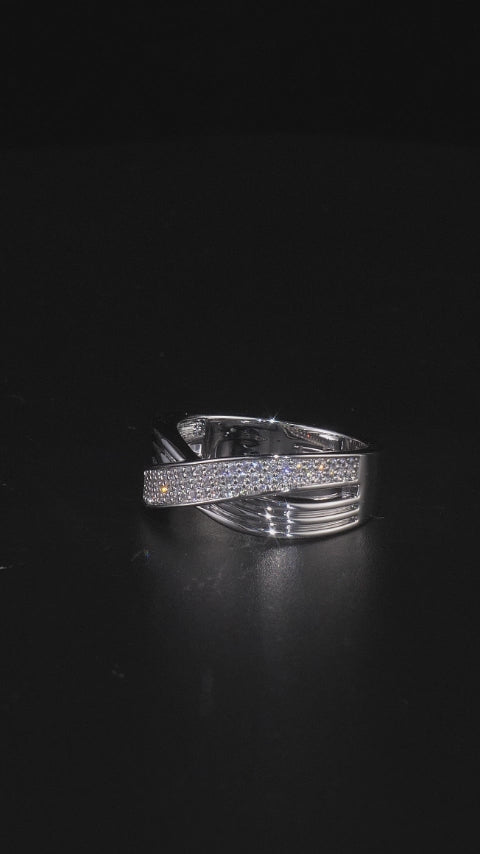Round Moissanite Crossover Eternity Ring