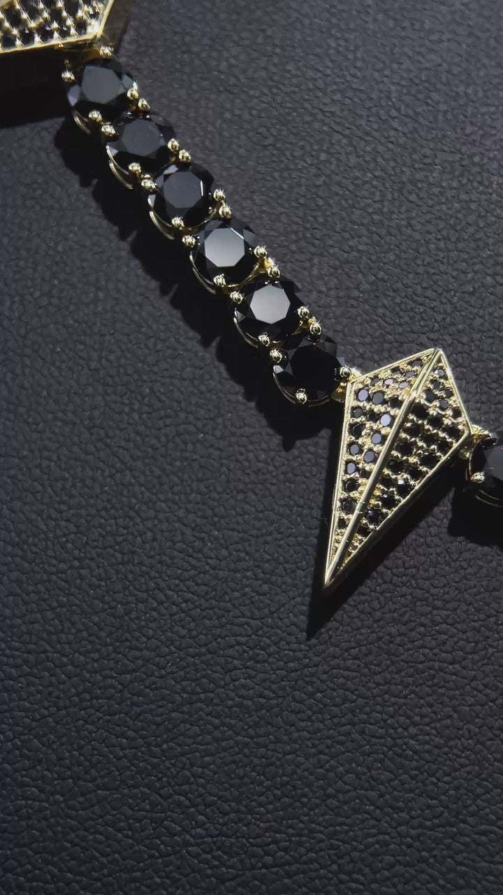 S925 Thorn Black Moissanite Tennis Chain