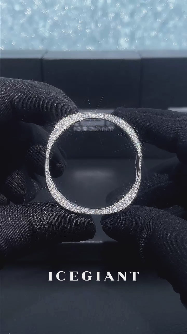 Moissanite Emerald & Round Cut Band For 46mm Galaxy Watch 8 Classic