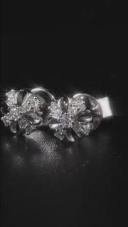 S925 Moissanite Catholic Cross Stud Earrings